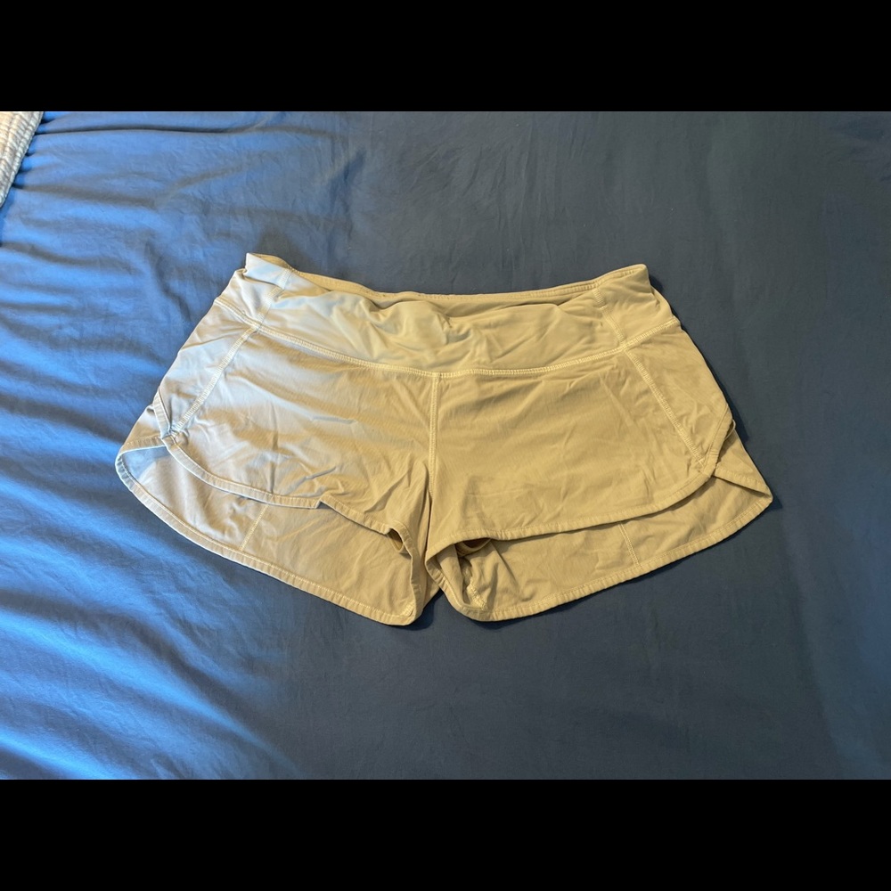 Well loved white Lululemon shorts 2.5”